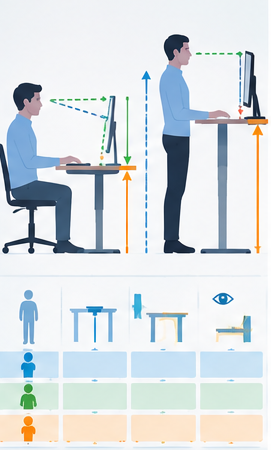 La altura perfecta de tu mesa y tu monitor según tu estatura